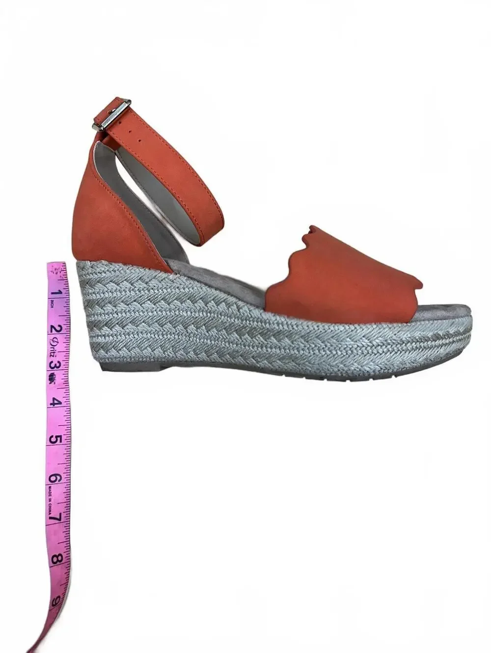 CL Chinese Laundry Orange Wedge Sandals with Ankle Strap
